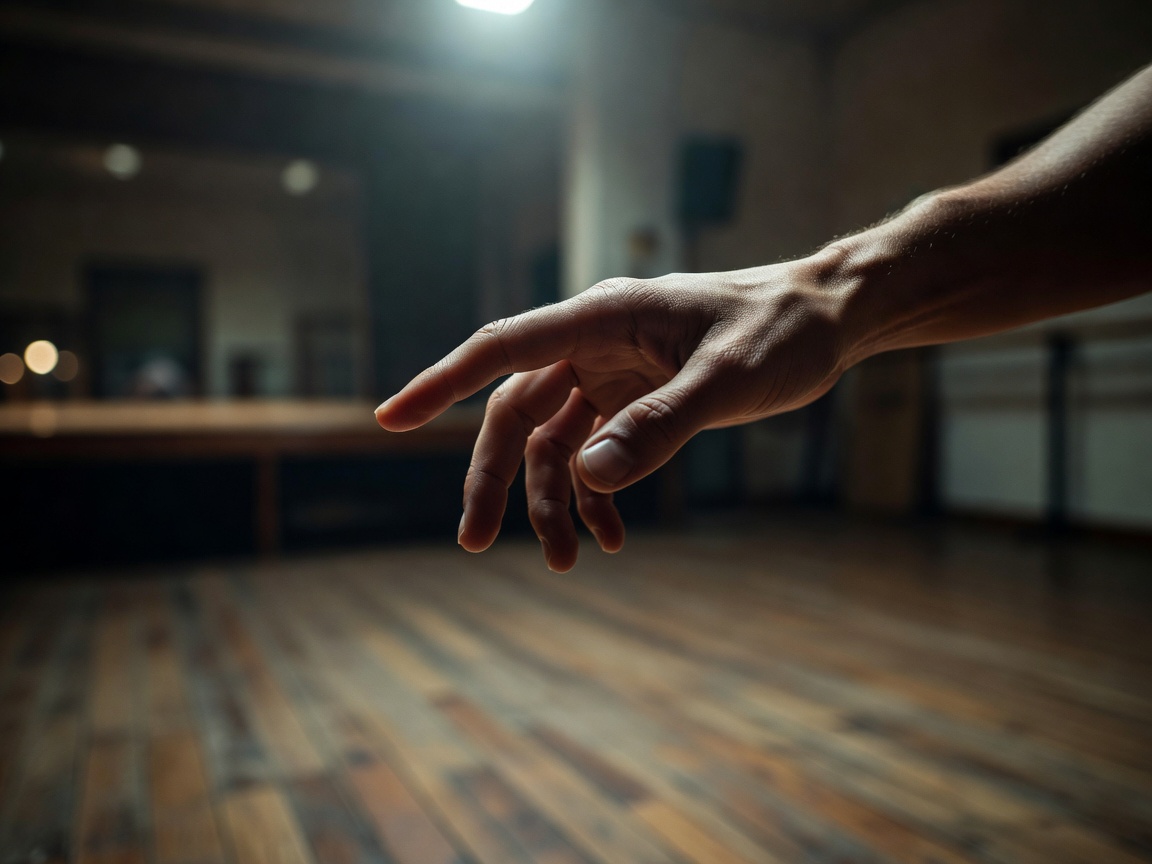 A hovering hand showing the small physical choice at the center of a rehearsal